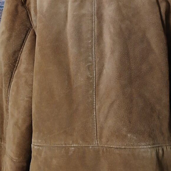 Wilsons Leather Pelle Studio Coat XL Brown Suede Faux Fur Trim Penny Lane - Picture 12 of 13